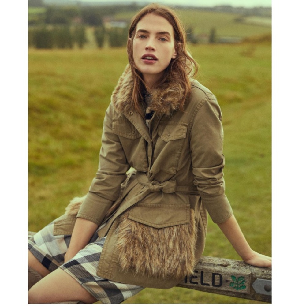 NWT Anthropologie Faux Fur-Trimmed Field Parka